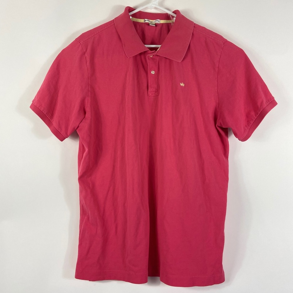 Peter Millar Crown Logo Short sleeve pink polo Xl